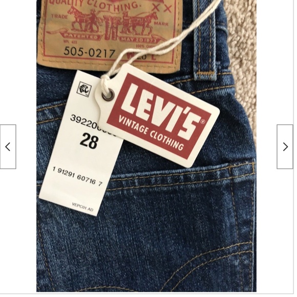 Womens Levi's Vintage Clothing Big E 1967 505 Selvedge Blue Jeans - Picture 7 of 8